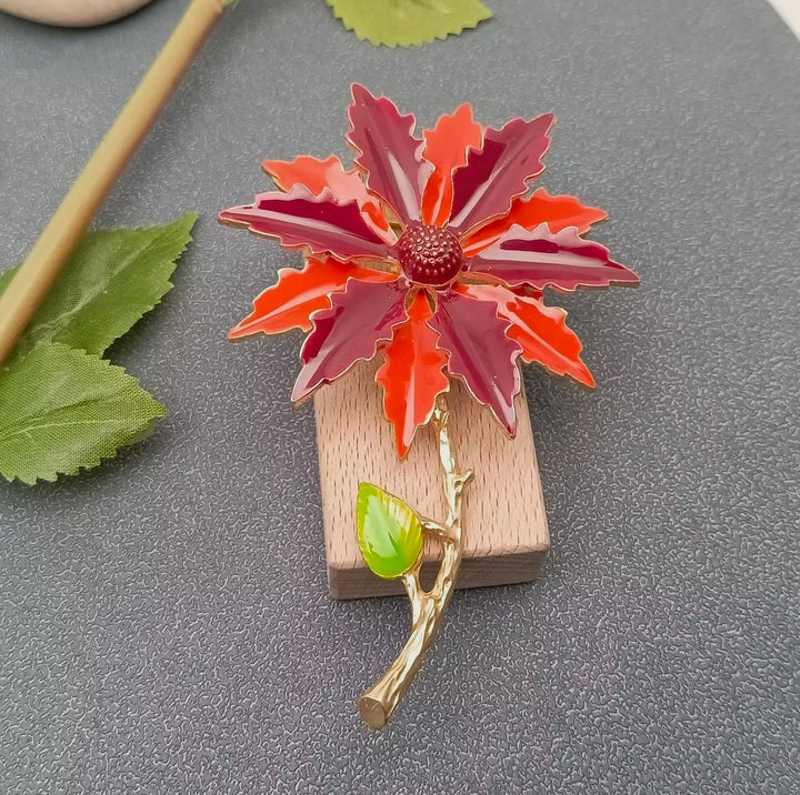 Poinsettia Brooch