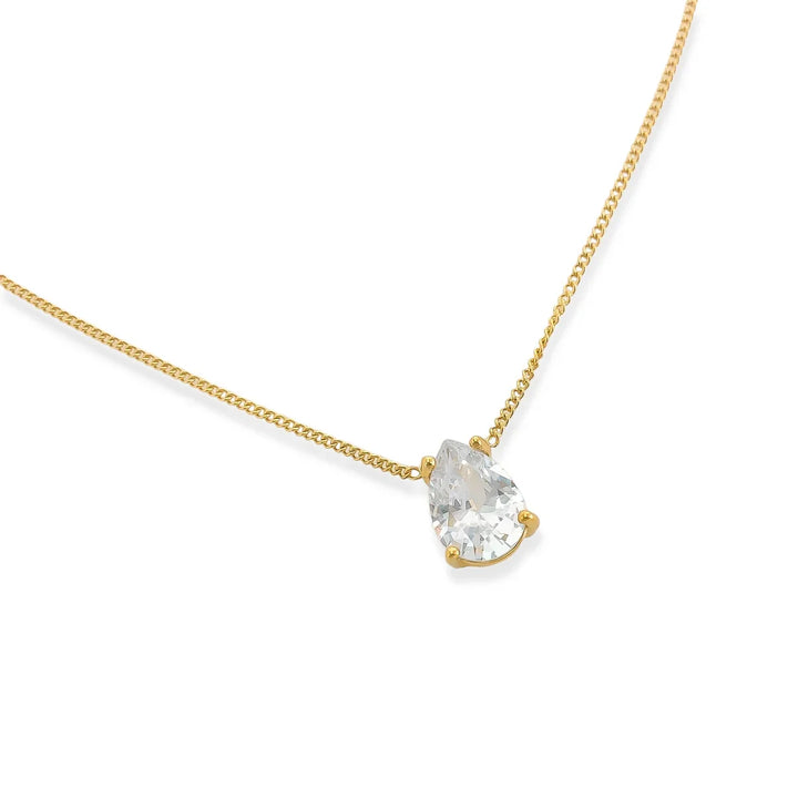 Cubic Zirconia Teardrop Necklace