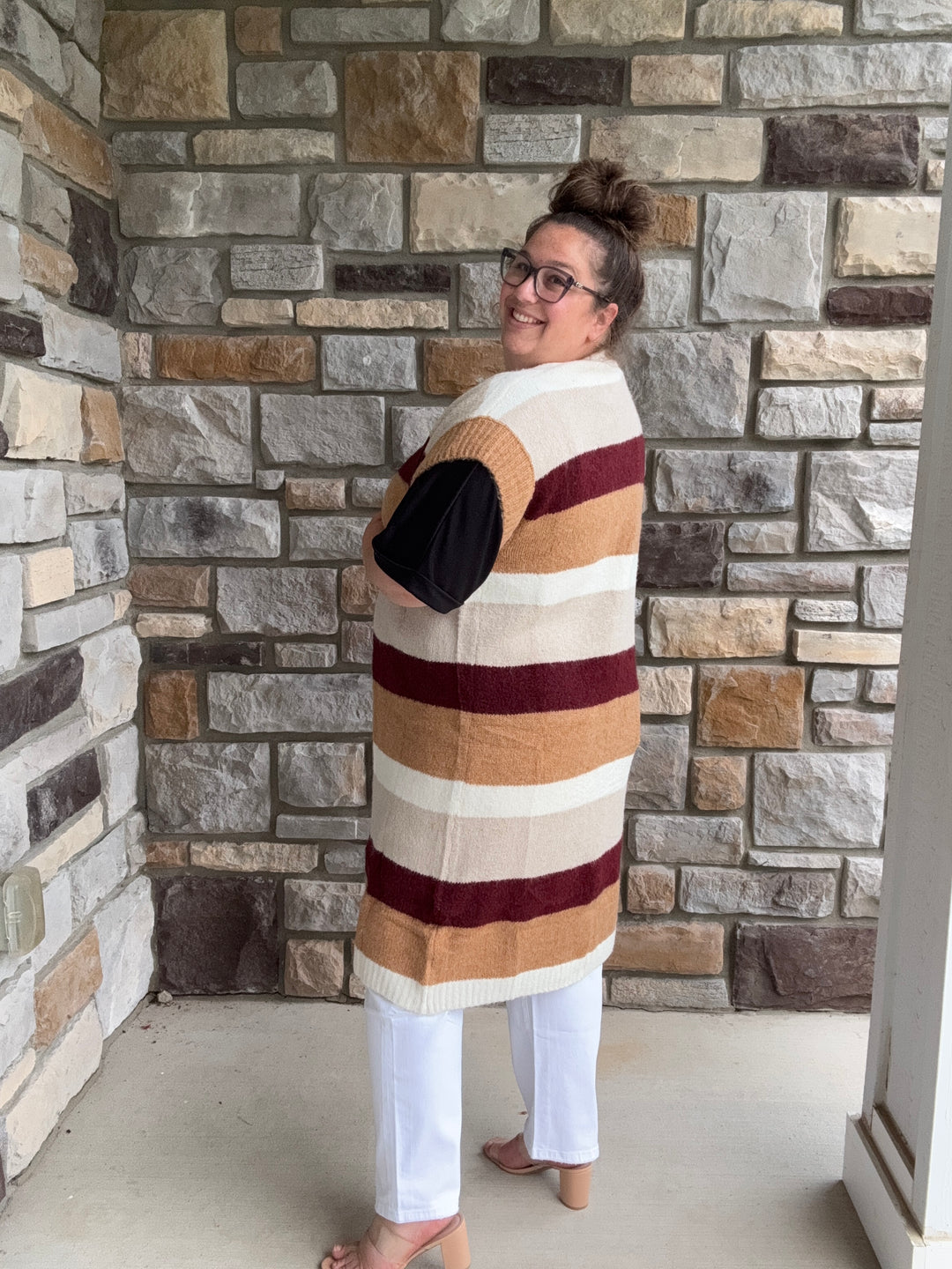 Striped Long Cardigan