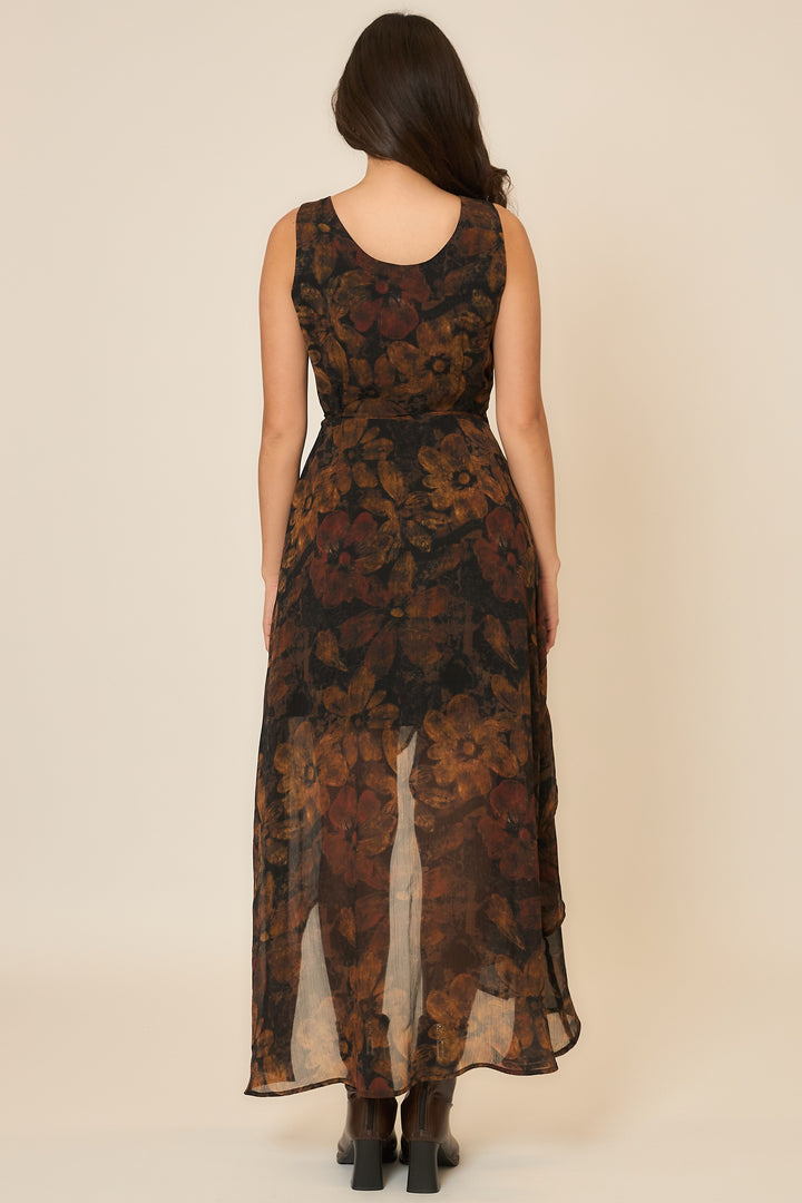 Floral Whispers Midi Wrap Dress