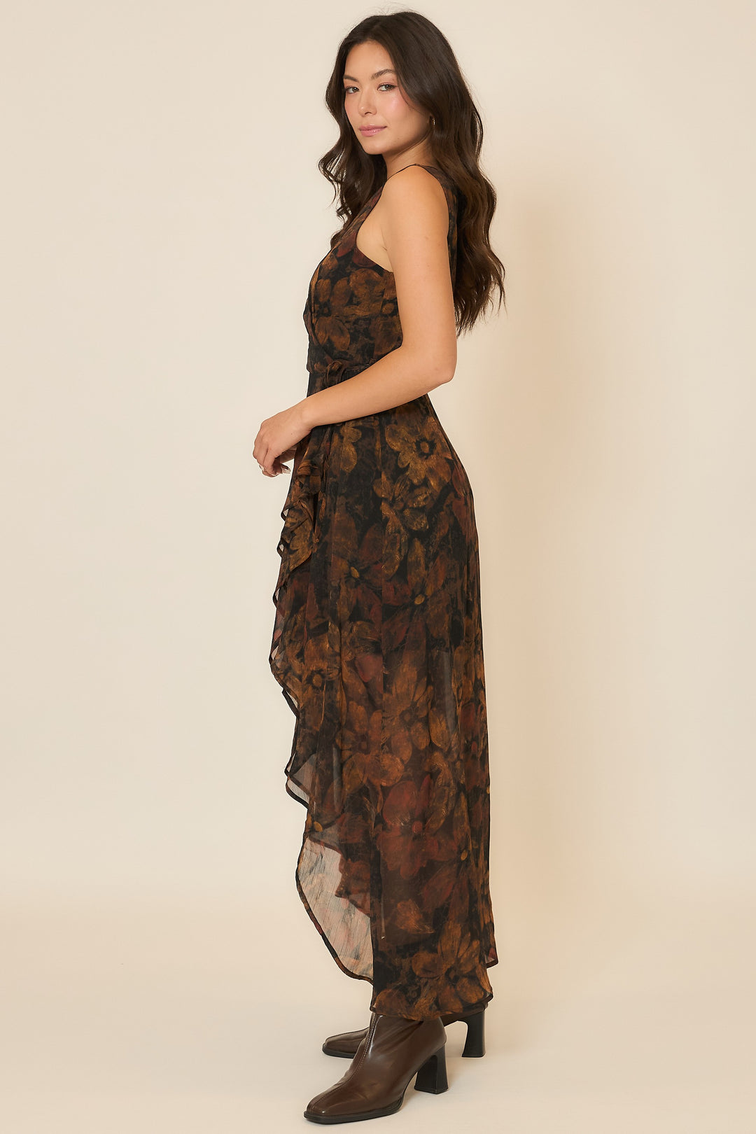 Floral Whispers Midi Wrap Dress