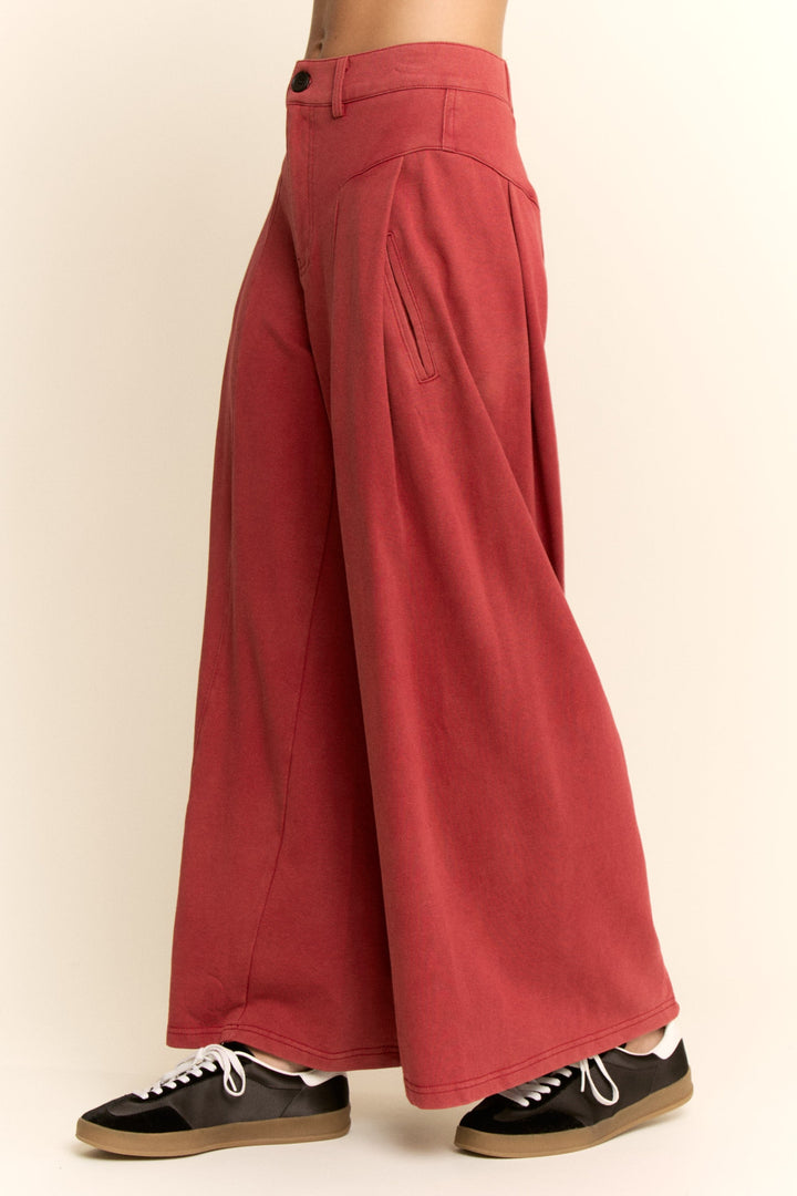 Wine Wide Leg Pants