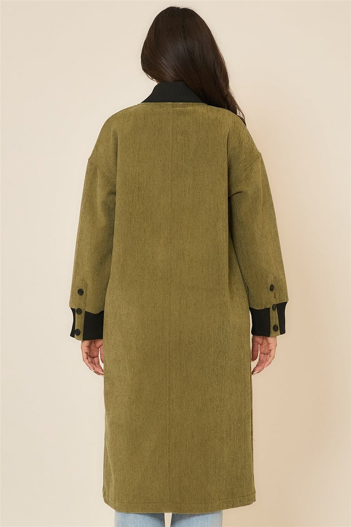 Corduroy Button Up Long Coat