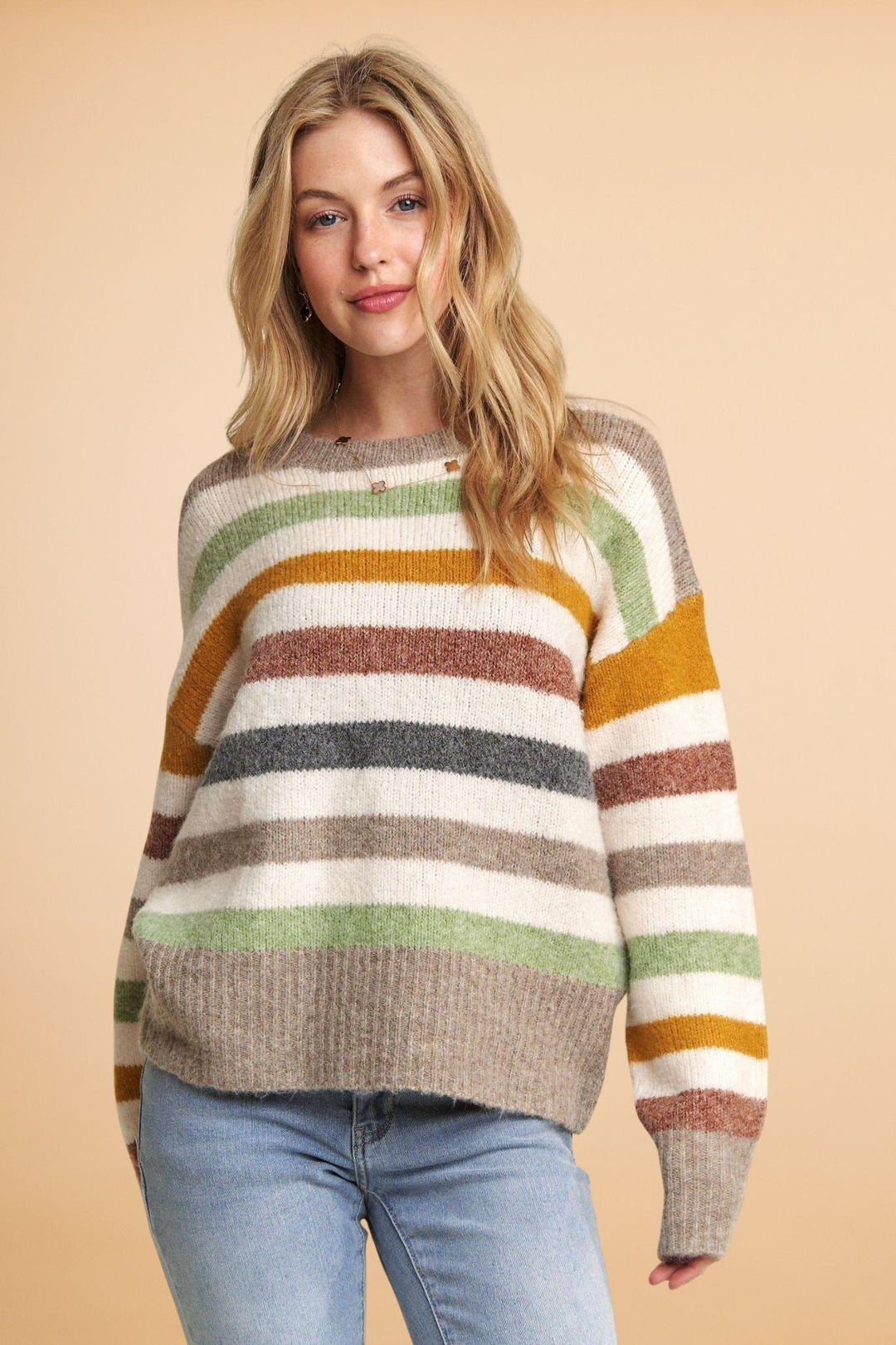 Carmen Cozy Stripe Sweater Top