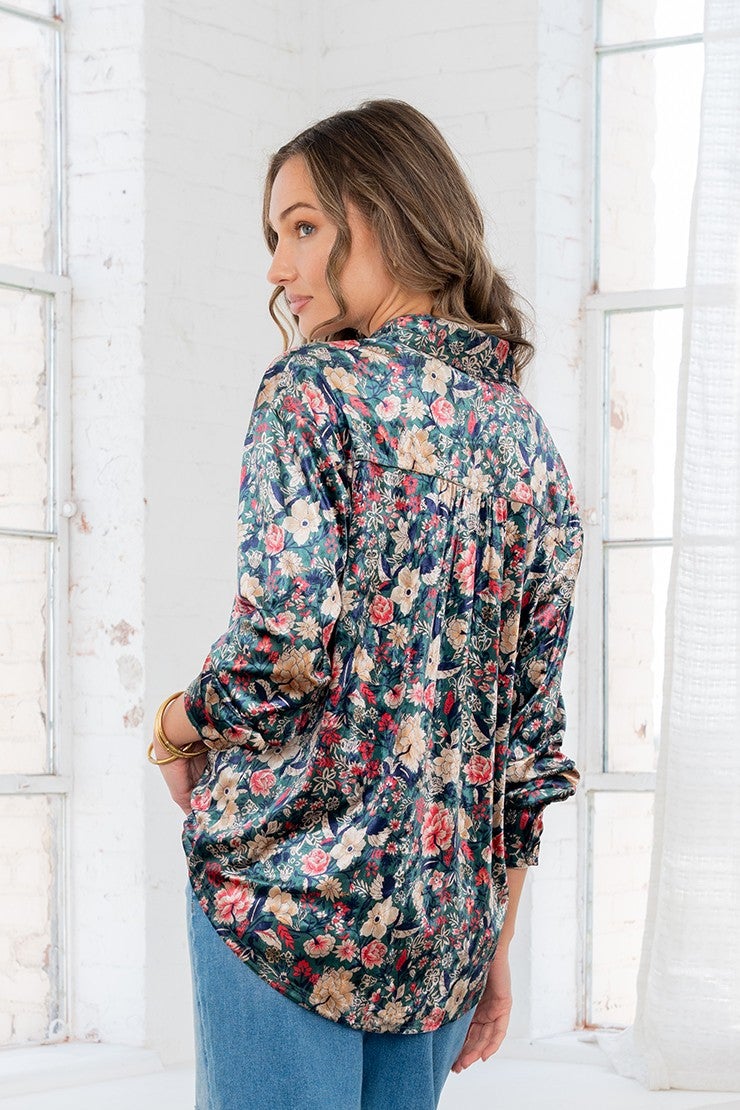 Eloise Velvet Floral Blouse