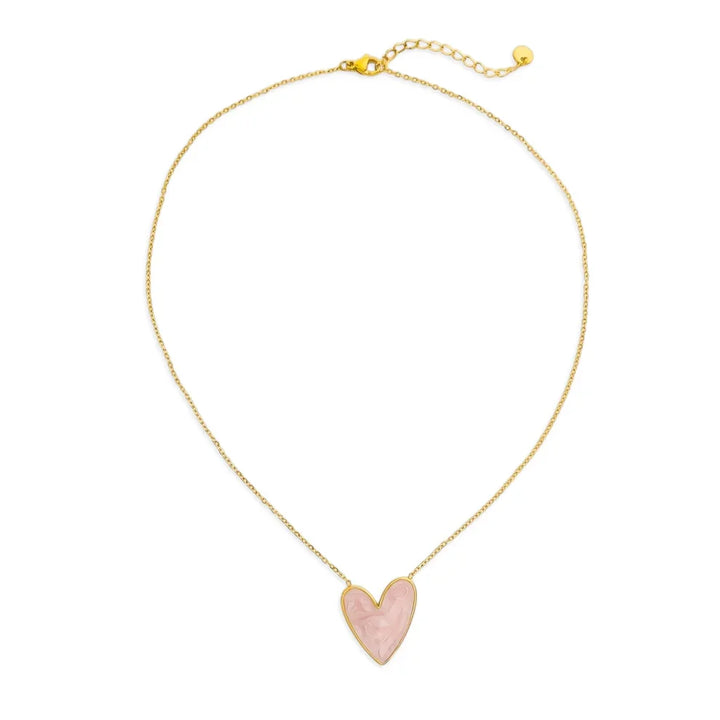 Opal Heart Pendant Necklace