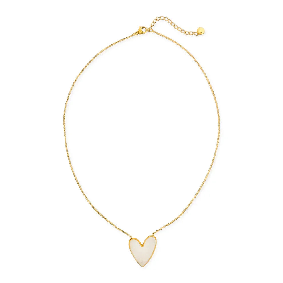 Opal Heart Pendant Necklace