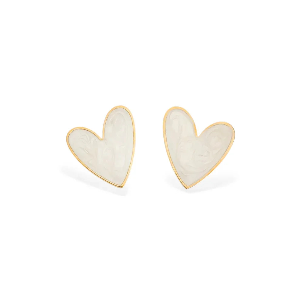 Opal Heart Earring