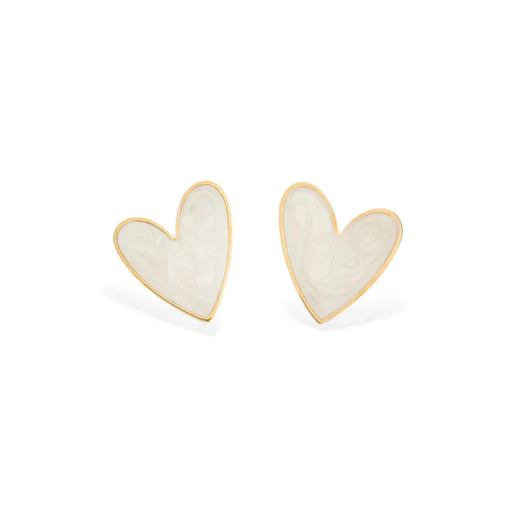 Opal Heart Earring
