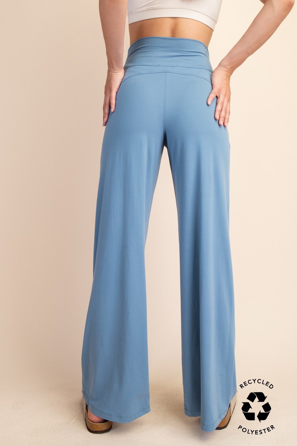 Dusty Blue Wide Leg Yoga Pant