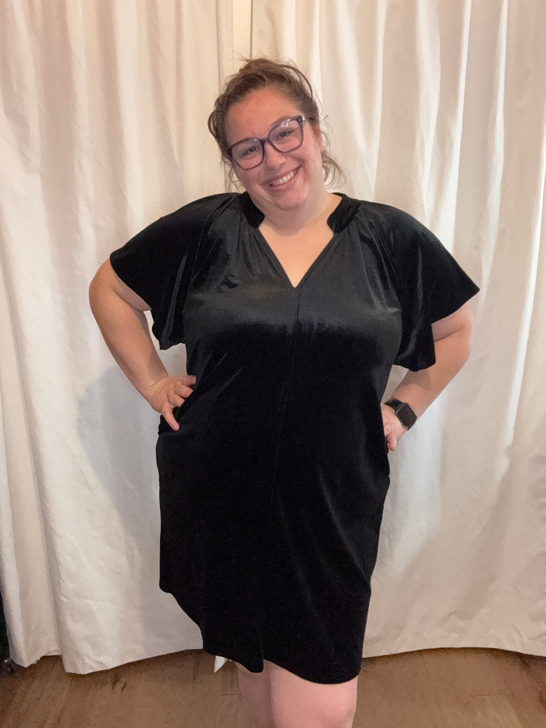 Christine Velvet Knee Length Dress