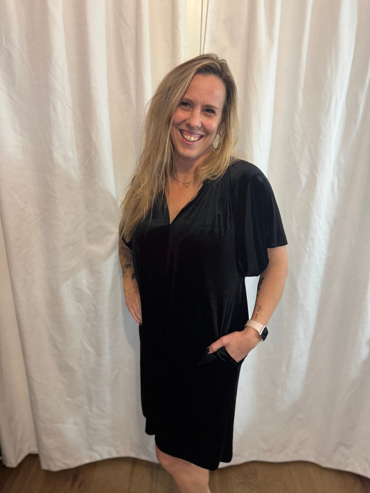 Christine Velvet Knee Length Dress