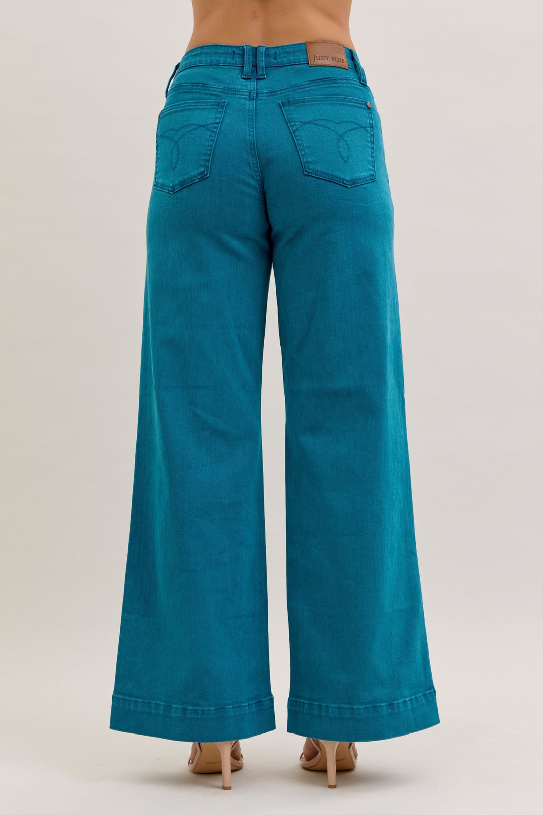 Judy Blue Teal Wide-Leg Denim Jean