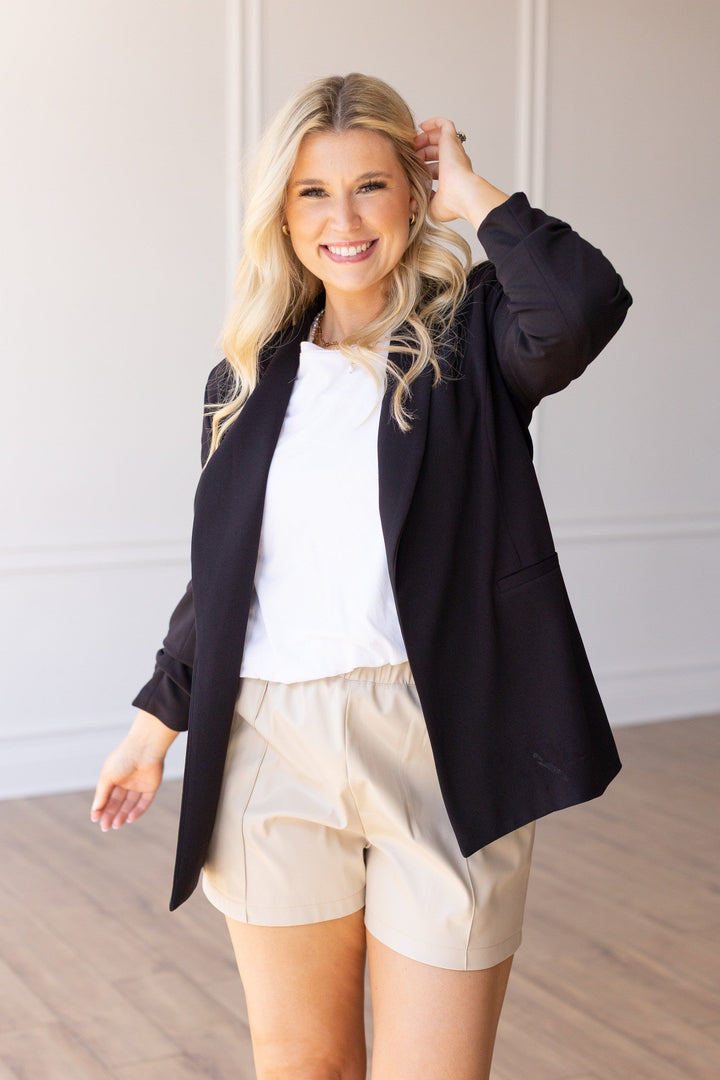 Modern Muse Scrunch Sleeve Blazer