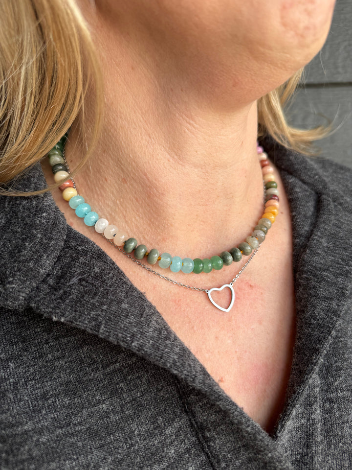 Multi-Stone Natural Bead Necklace