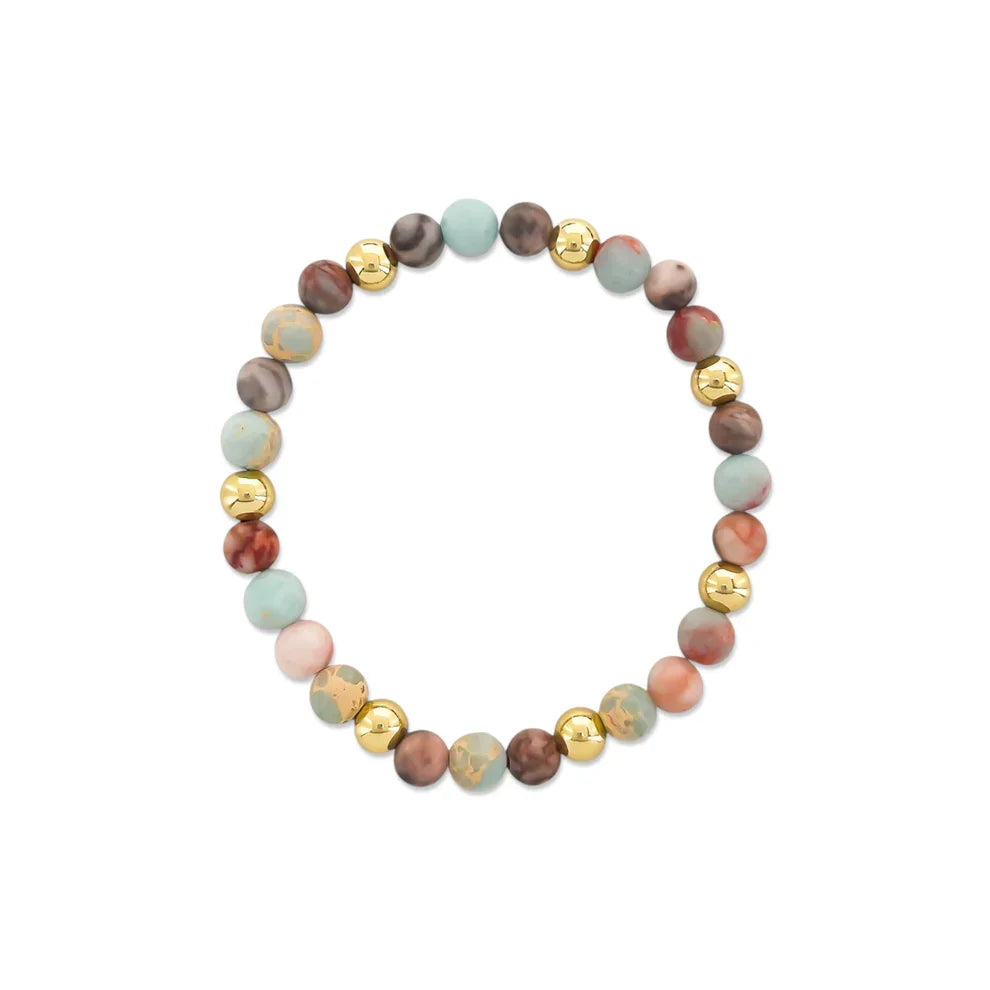 Natural Stone Beaded Stretch Bracelet