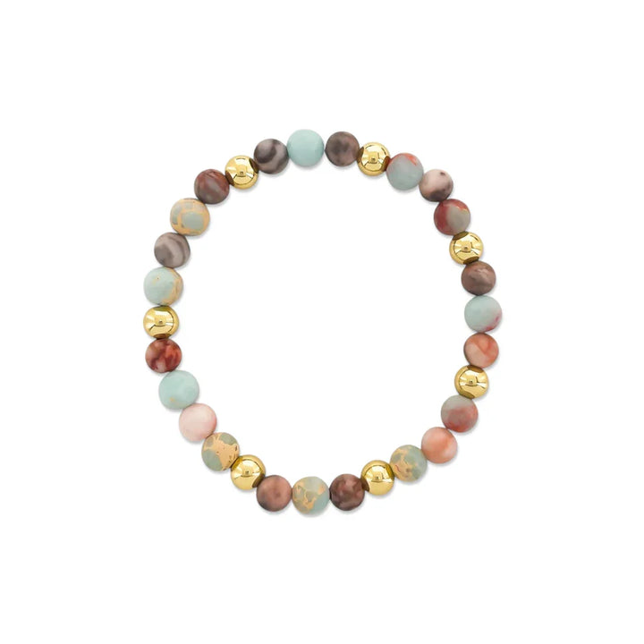 Natural Stone Beaded Stretch Bracelet