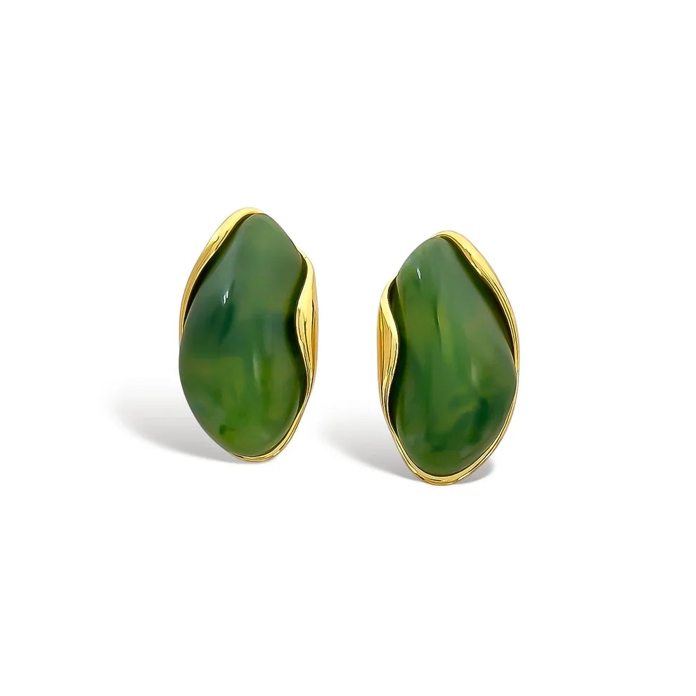 Water Resistant Stone-Inspired Resin Earrings