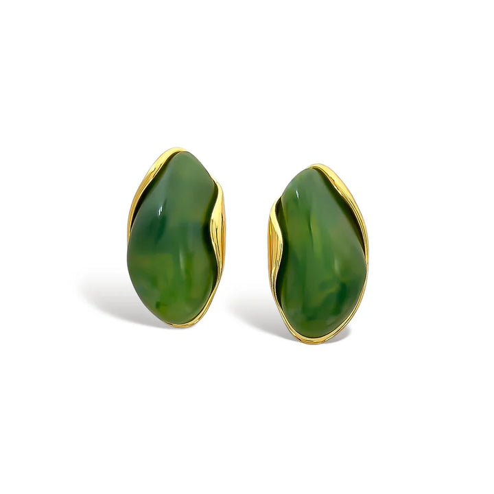 Water Resistant Stone-Inspired Resin Earrings