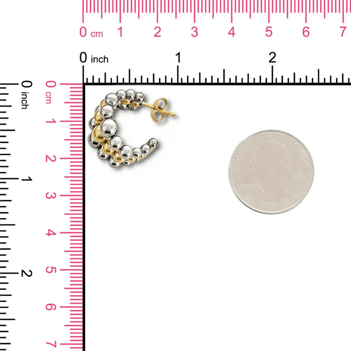 Water Resistant Two-Tone Cluster Earrings