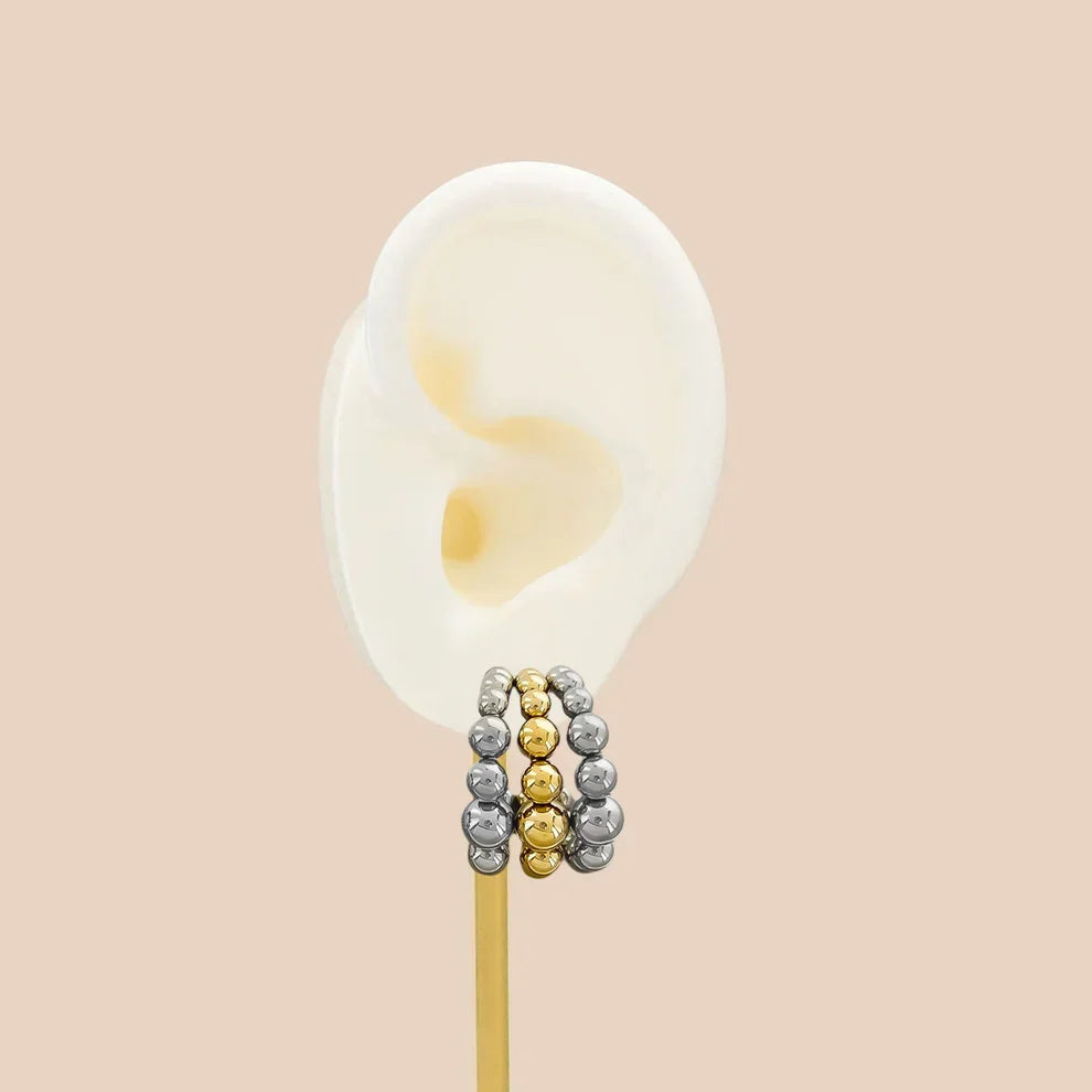Water Resistant Two-Tone Cluster Earrings