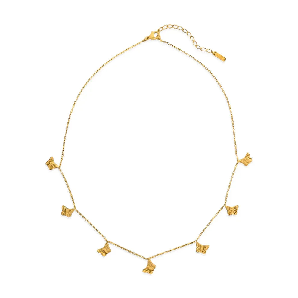 Water Resistant Butterfly Station Necklace