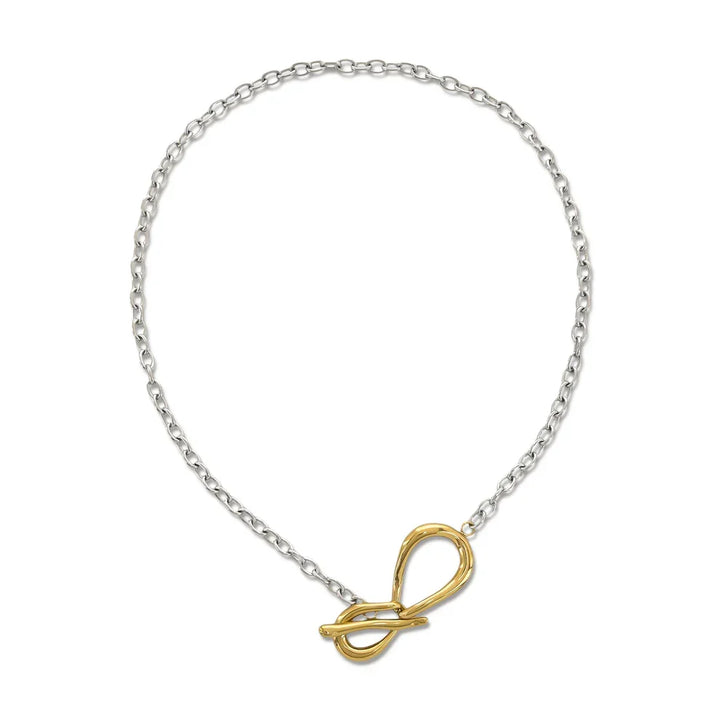 Water Resistant Mixed Metal Toggle Necklace