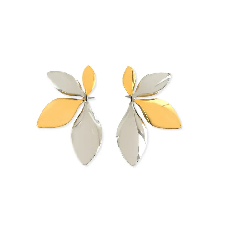 Two Tone Leaf Earring
