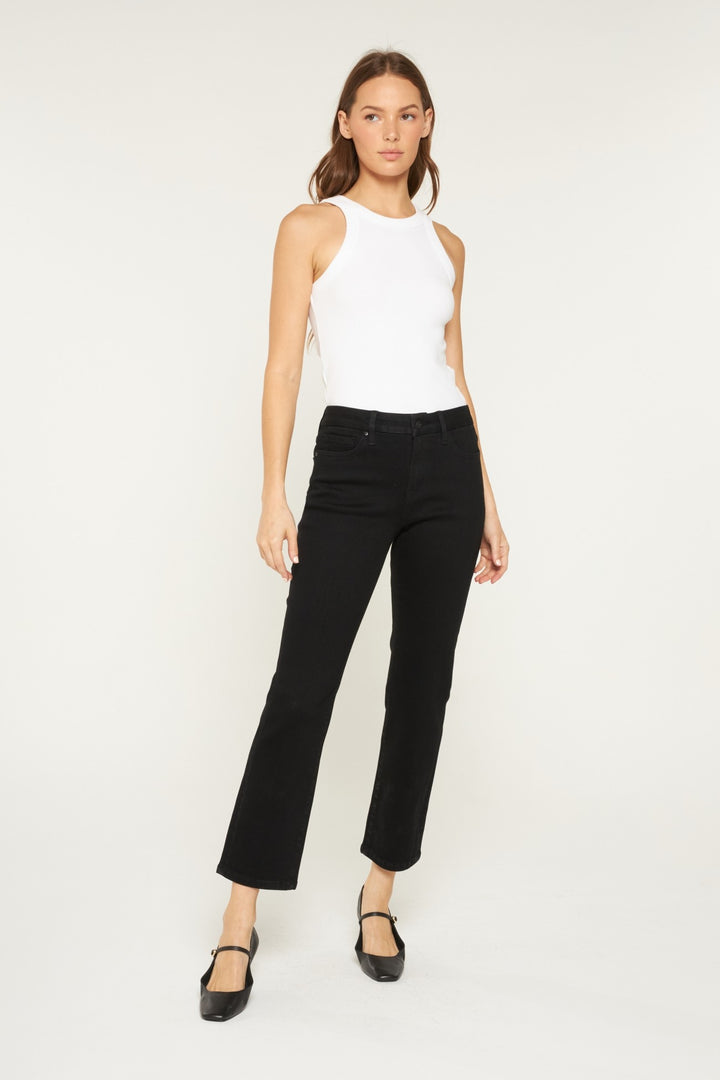 Chic Mid-Rise Ankle Straight Denim Jeans