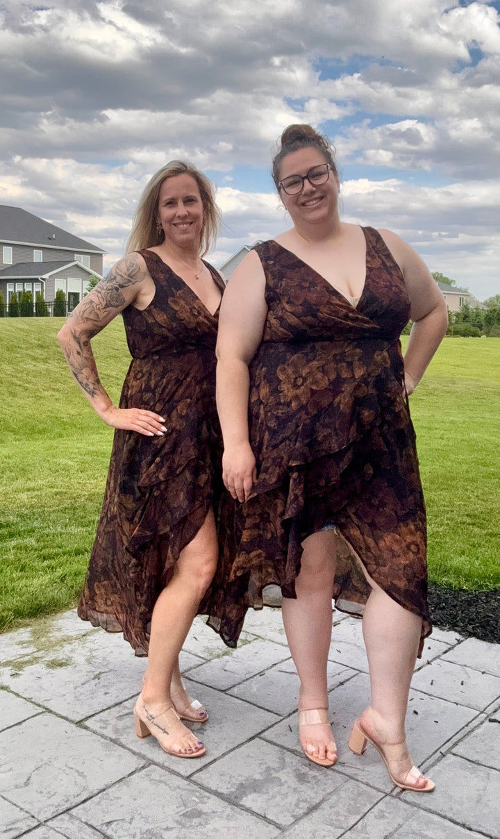 Floral Whispers Midi Wrap Dress