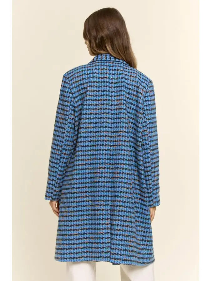 Blue Belle Houndstooth Coat