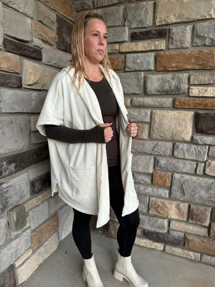 The Laura Hooded Fleece Cape