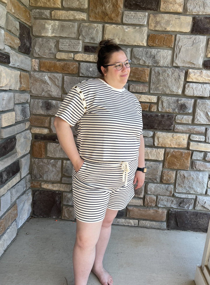 Striped Knit Lounge Top