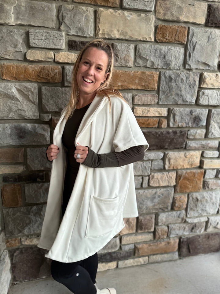 The Laura Hooded Fleece Cape