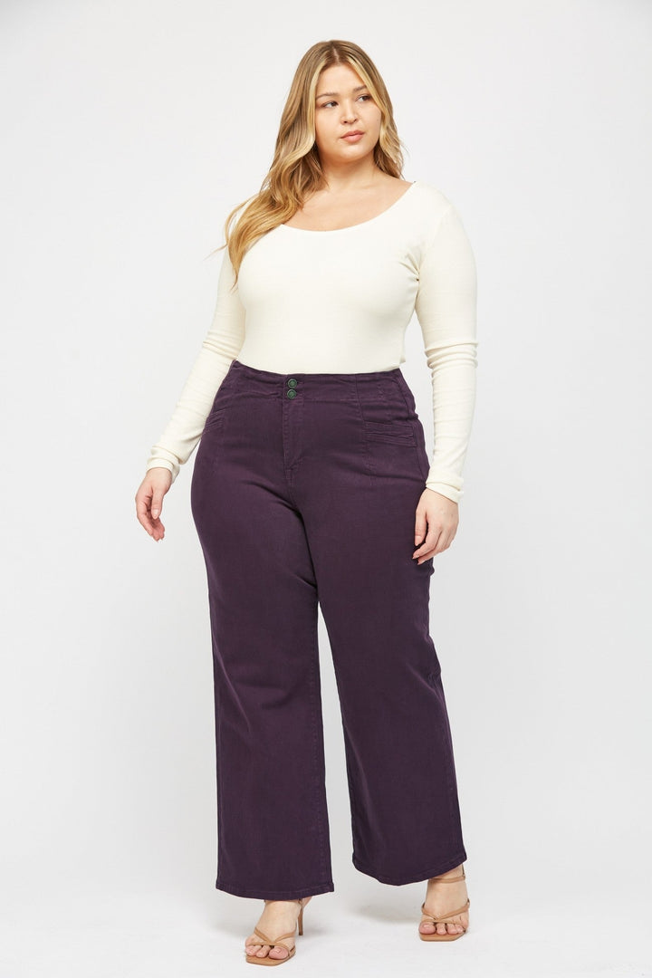 Mica Plum Wide Leg Denim Jeans