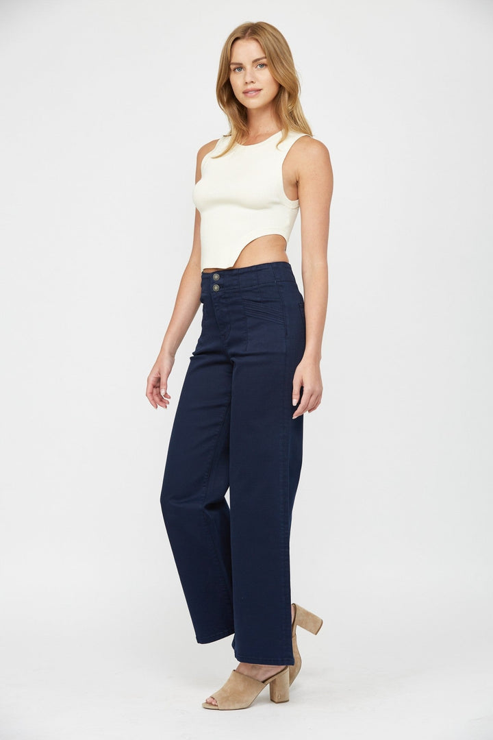 Mica Navy Wide Leg Denim Jeans