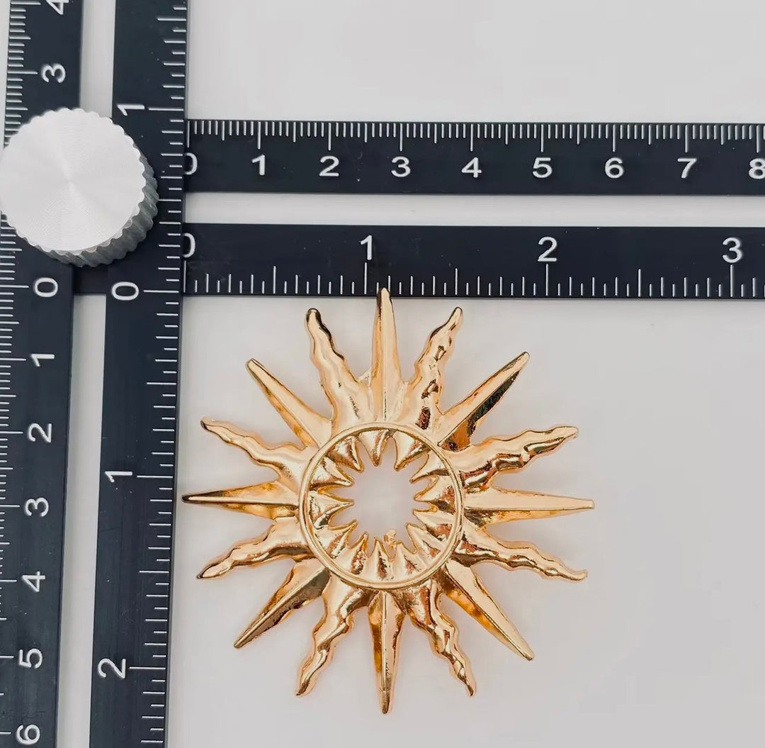 Vintage Hollow Sun Brooch