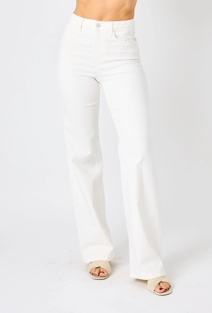 Judy blue White  Braided Denim Jeans