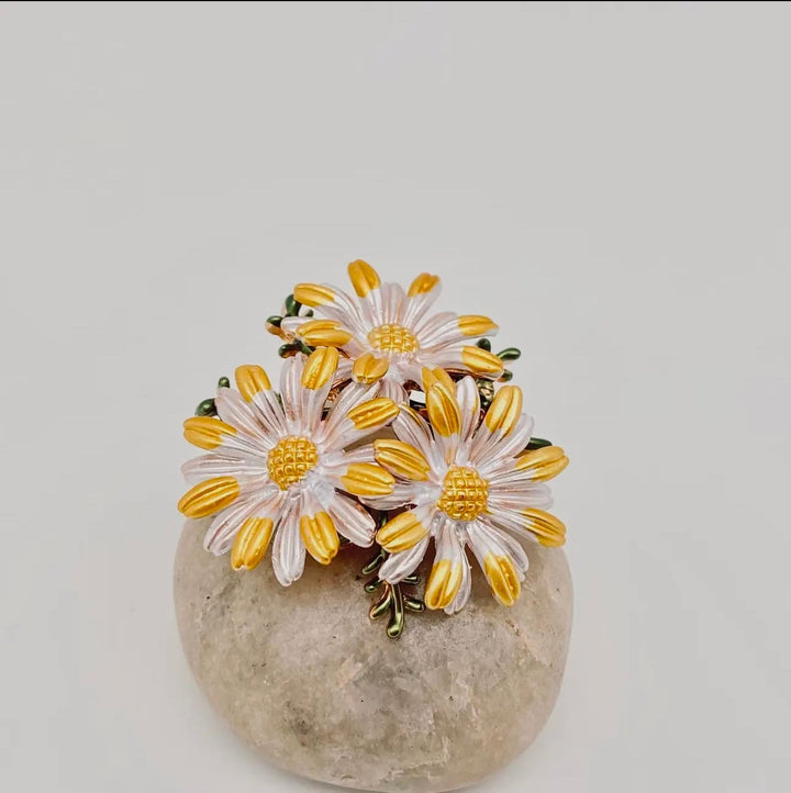Three Daisy Brooch