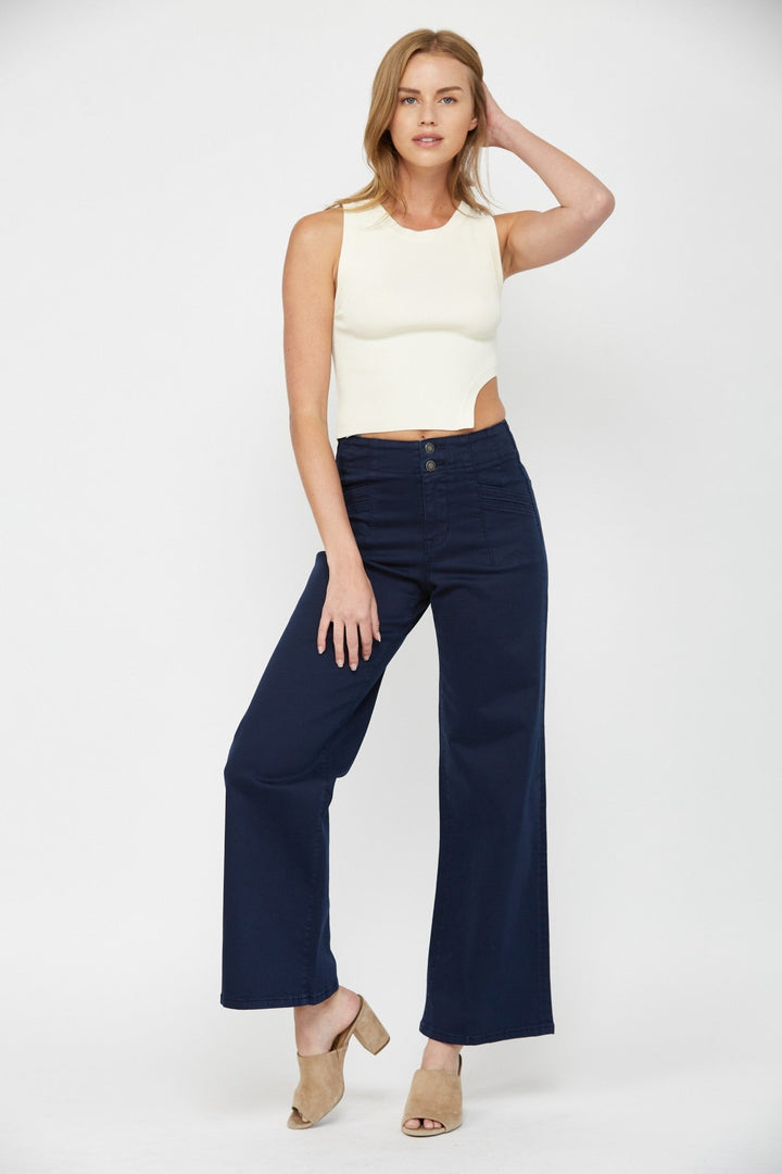 Mica Navy Wide Leg Denim Jeans