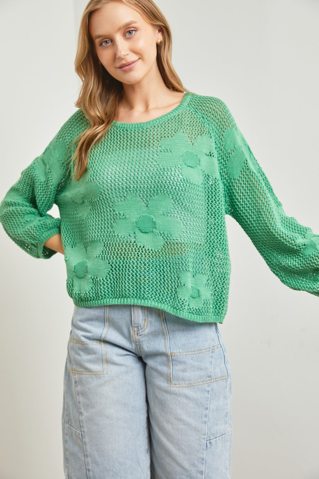 Crocheted Flower Sweater