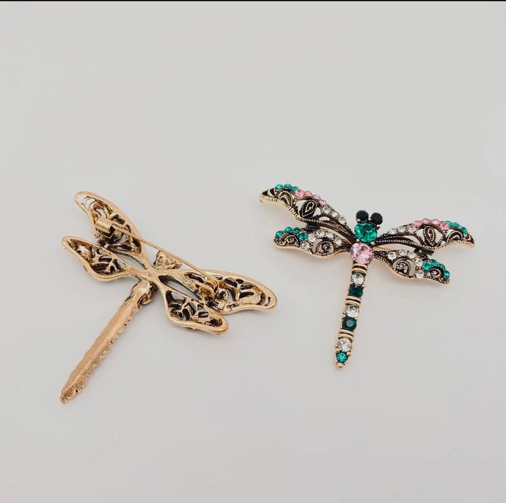 Rhinestone Dragonfly Brooch