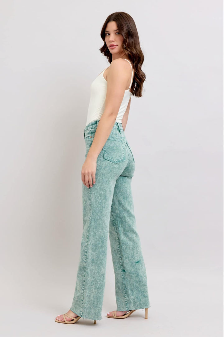 Judy Blue Sea Green Dad Denim Jeans