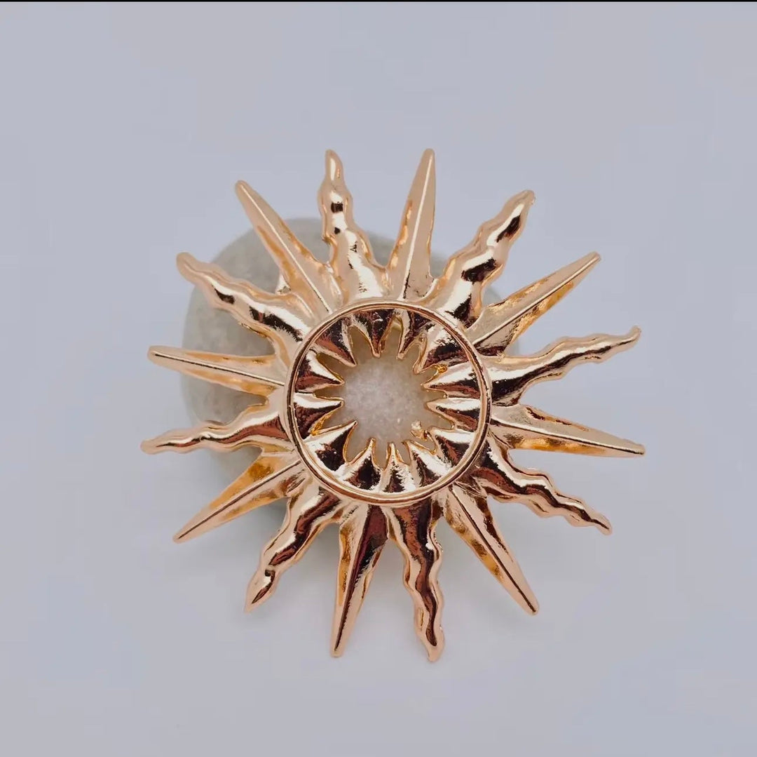 Vintage Hollow Sun Brooch
