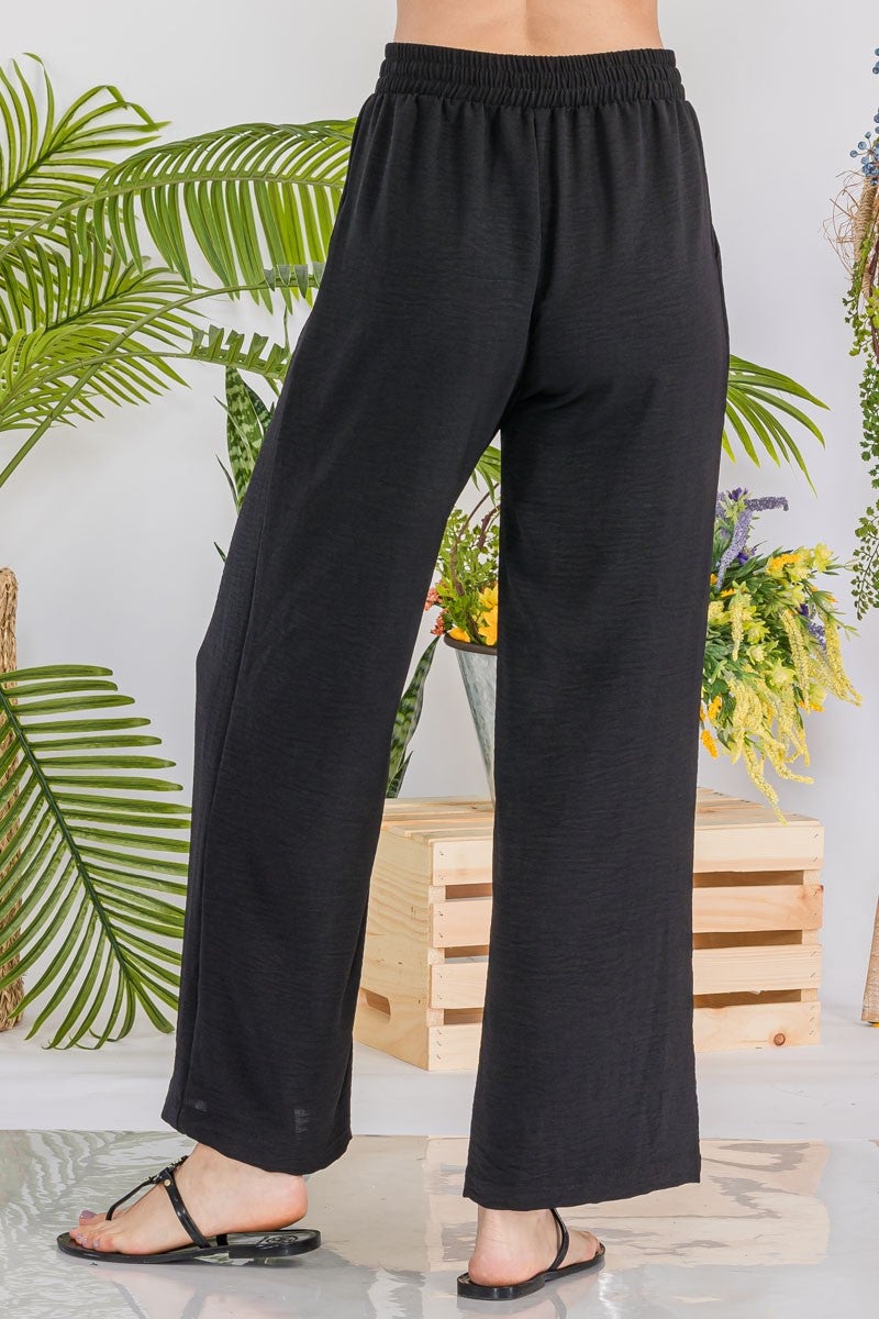 Drawstring Pants with Side Pockets
