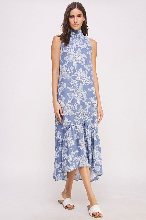 Denim Blue Halter Dress