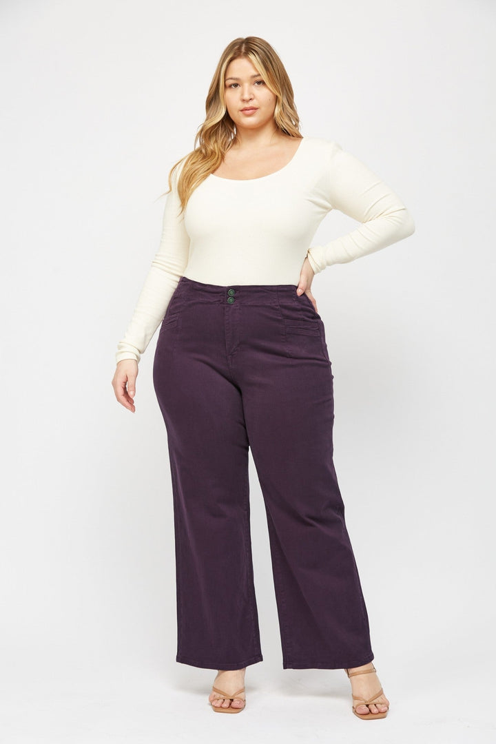 Mica Plum Wide Leg Denim Jeans