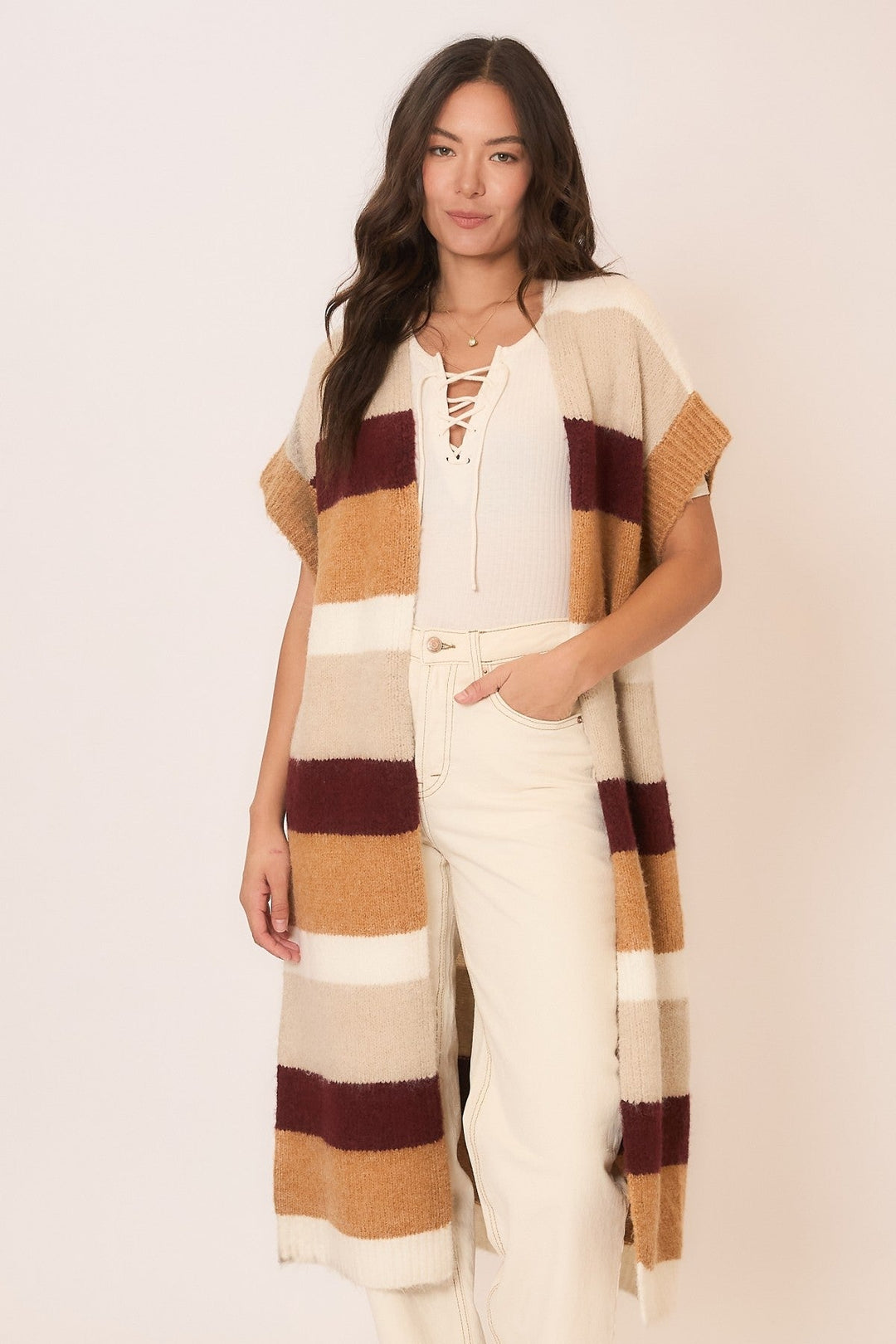 Striped Long Cardigan