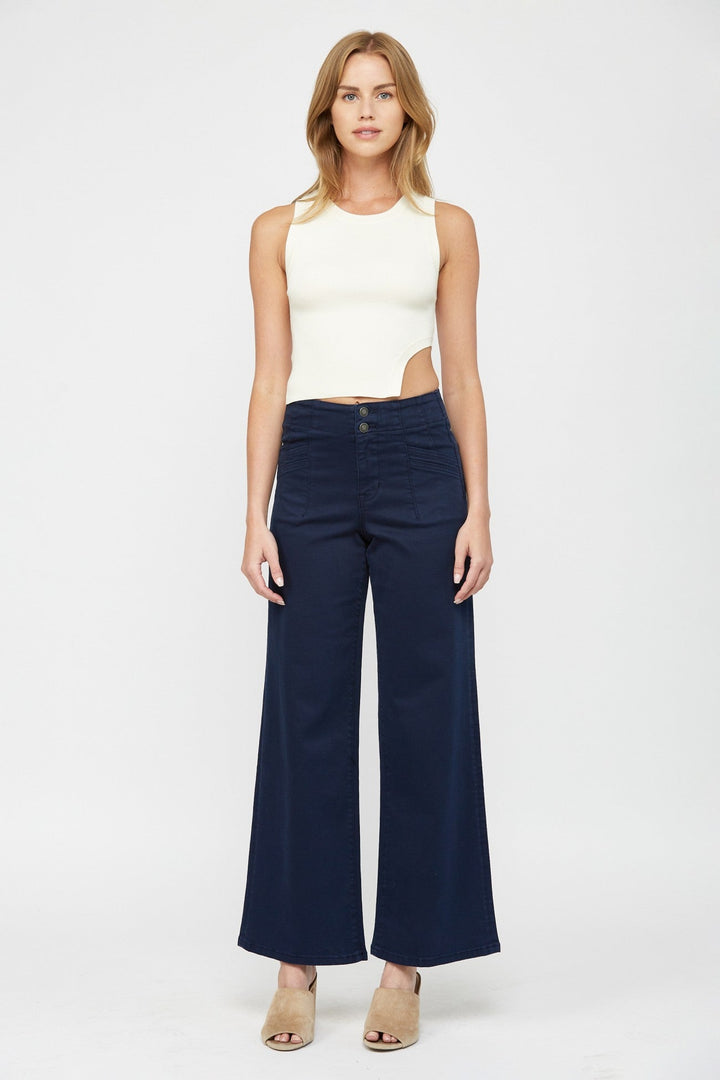 Mica Navy Wide Leg Denim Jeans