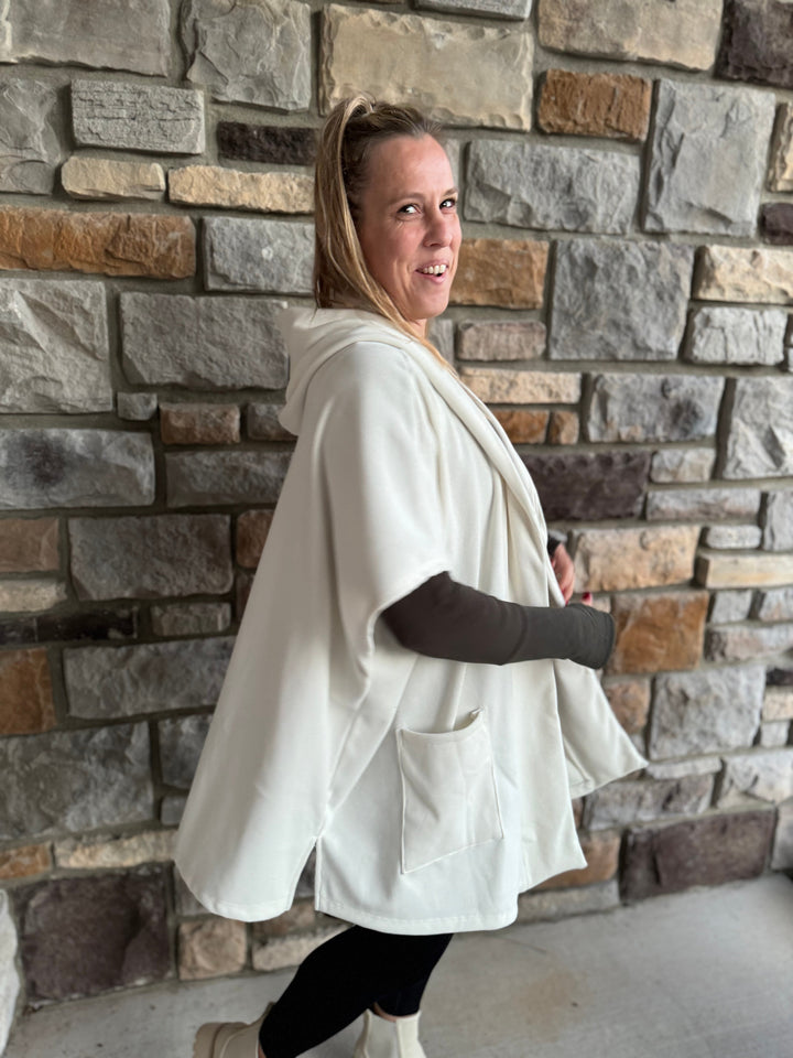 The Laura Hooded Fleece Cape